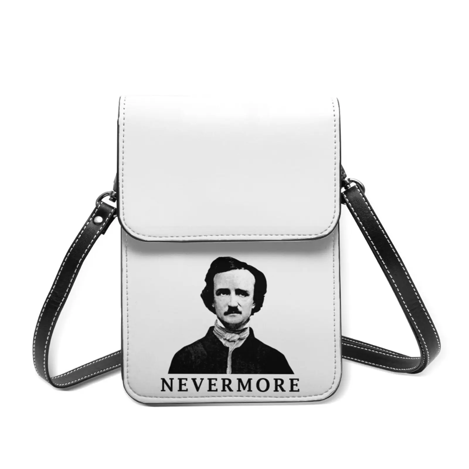 

Edgar Allan Poe Shoulder Bag Gifts Retro Mobile Phone Bag Leather Streetwear Woman Bags