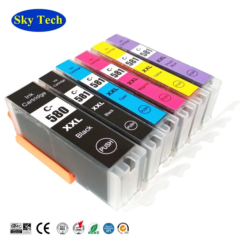 Sky PGI580 CLI581 PGI-580 CLI-581 Ink Cartridges For Canon Pixma TS705/TR7550/TR8550/TS6150/TS6250/TS8150/TS8250/TS9150/TS9550