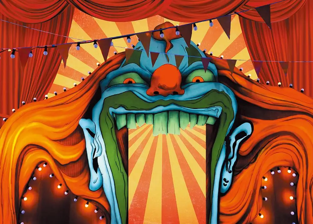 Capisco الرعب السيرك التصوير خلفية مخيف العملاق مدخل مصاص دماء ديكور صور خلفية هالوين حزب راية ستوديو