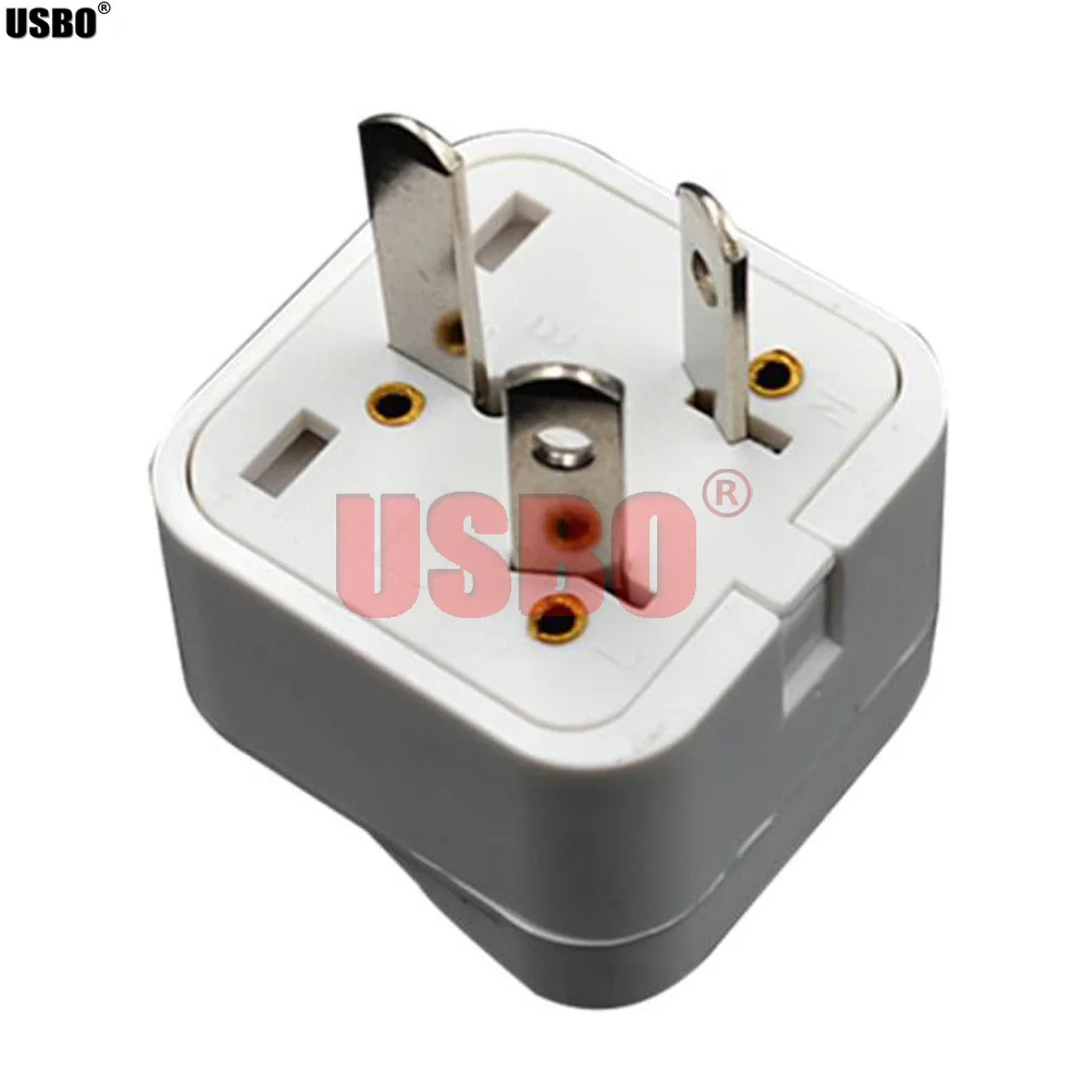 Catu Hitam Putih Universal 3Pin Steker Adaptor Perjalanan 10A 250V AU/Inggris/AS/UE Ke Steker Adaptor Daya AU Soket Konektor Tipe-d