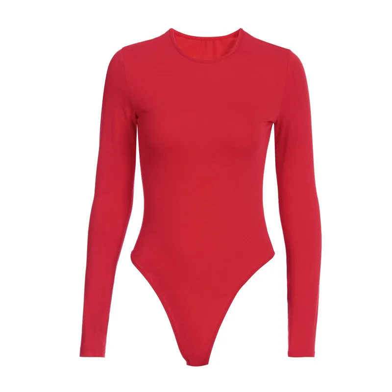 O Neck Long Sleeve Solid White Sexy Bodysuit Women Black Autumn Winter Body Top Gray Casual Lady Streetwear Bodysuits image 6