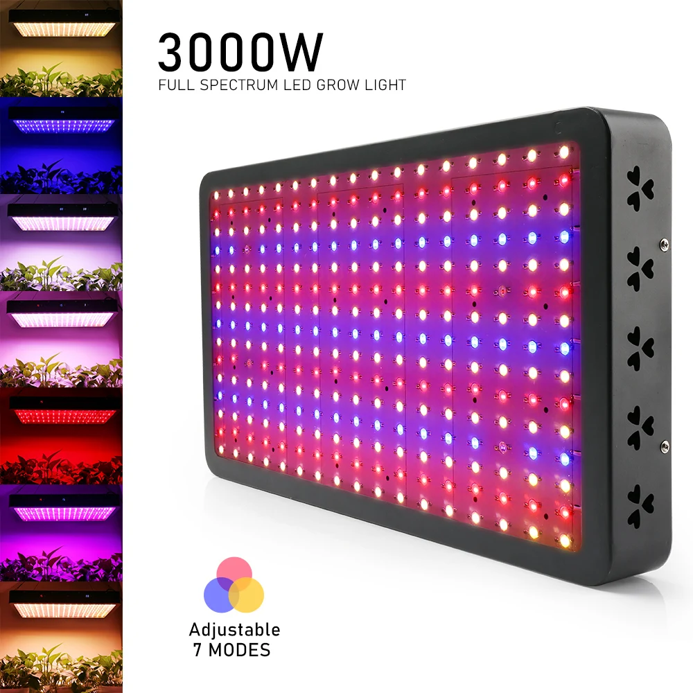 

3000W LED Grow Light Full Spectrum Timing Color Change Switch High Power Growing Lamp for Flowers Plants Greenhouse Grow Tent