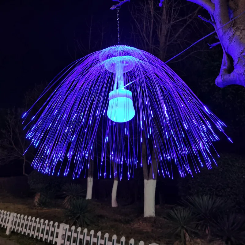 クラゲの光に接続された2層光ファイバー2倍の光点滅屋外用景観照明正方形公園penicスポット照明