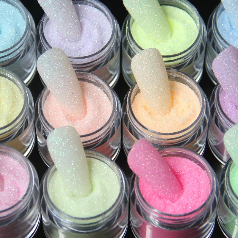 Im Angebot: 3,5 g schillernder Zucker-Nagelglitzer, buntes Candy-Coat-Pulverpigment für die Maniküre, glänzender Zucker-Effekt-Staub, Nageldekorationen – Detail 5