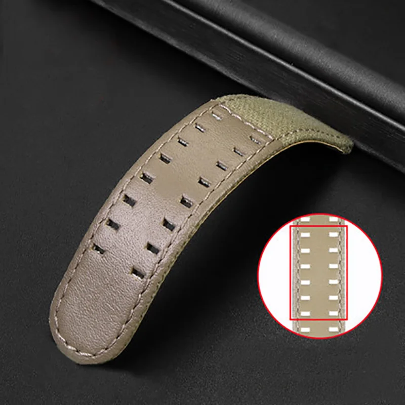 Canvas Leather Bottom For Hamilton Khaki Field Watch H760250 H68201993 H7060596 Nylon Watchband Seiko Men Sport Strap 20mm 22mm