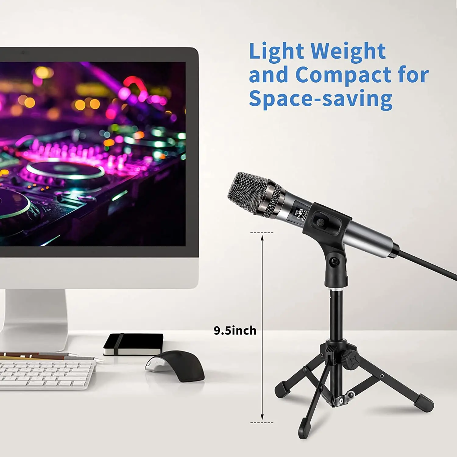 Portable  Foldable Tripod Desktop Mini  Microphone Stand Holder  5/8