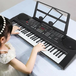 ABS Electronic Piano Keyboard Compact Digital Touch Display Kit with Micorphone Educational Toys Birthday Gift US Plug