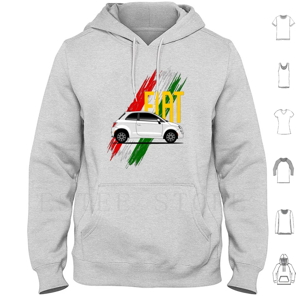 

500-итальянская толстовка с длинным рукавом 500-Арт Ретро Классический гоночный автомобиль Италия Итальянский турбо-дрифт Дрифт Винтаж