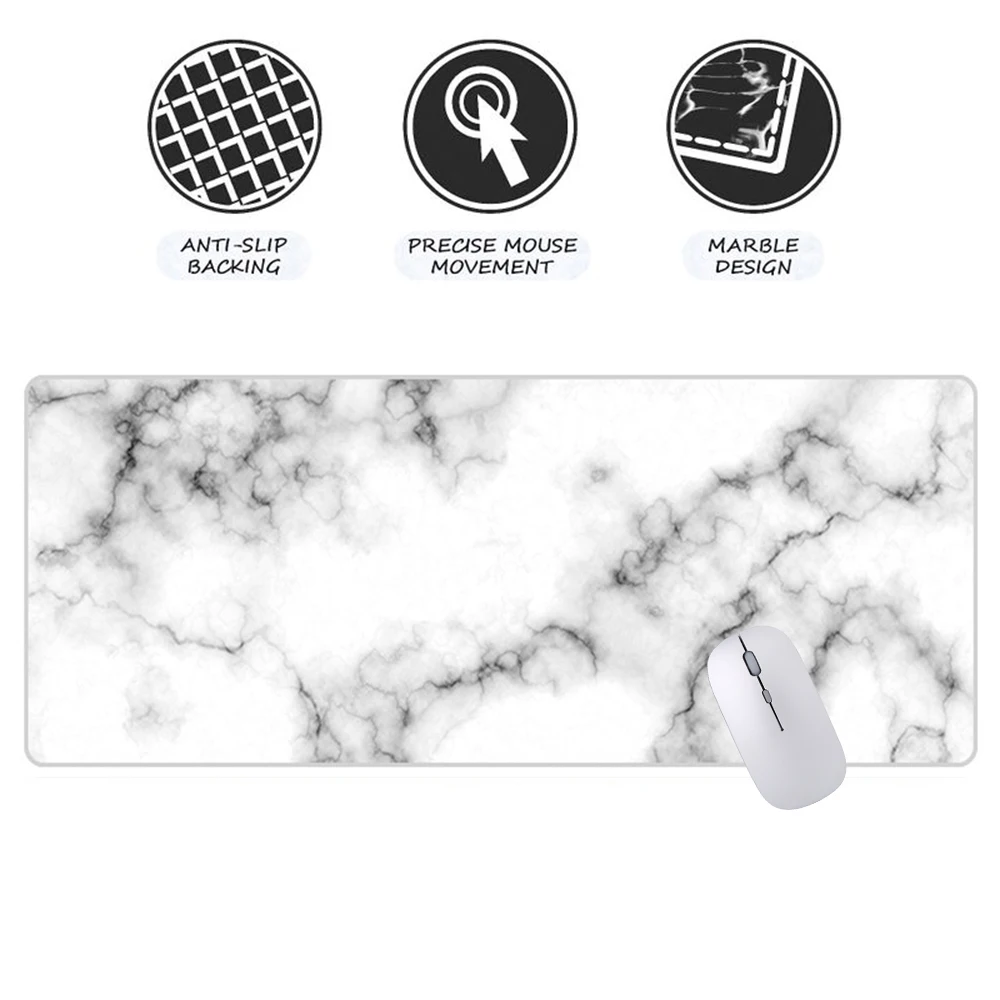 Soft Mouse Pad Large Marble Grain Desk Mat Office Computer Keyboard Laptop Cushion Accessories