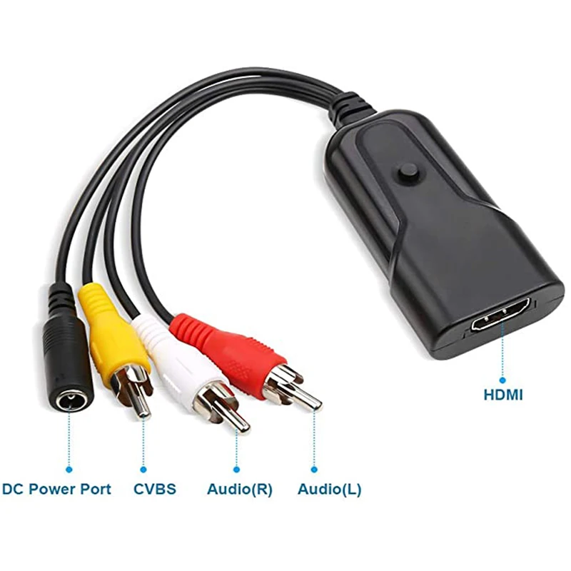 HDMI to AV Converter Adapter HD TO CVBS RCA Composite 1080P HDMI Audio Video Converter Adapter for TV Box PS4 PS3 Xbox