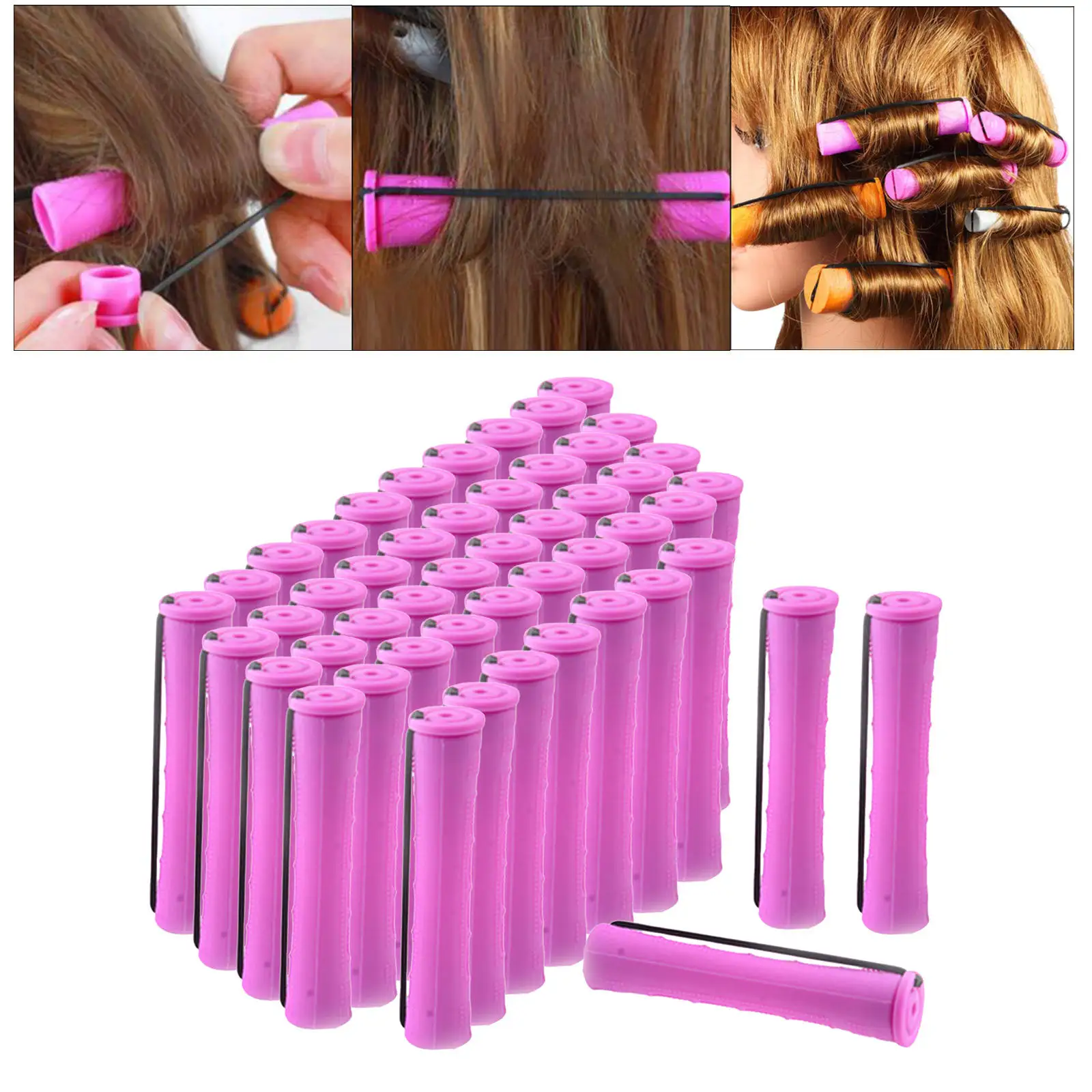 Curl Cold Wave Perm Rods Curling Hair Non-Slip Elastic Perming Curlers Set Hair Rollers Hair Cold Wave Rods for Long Short Hair