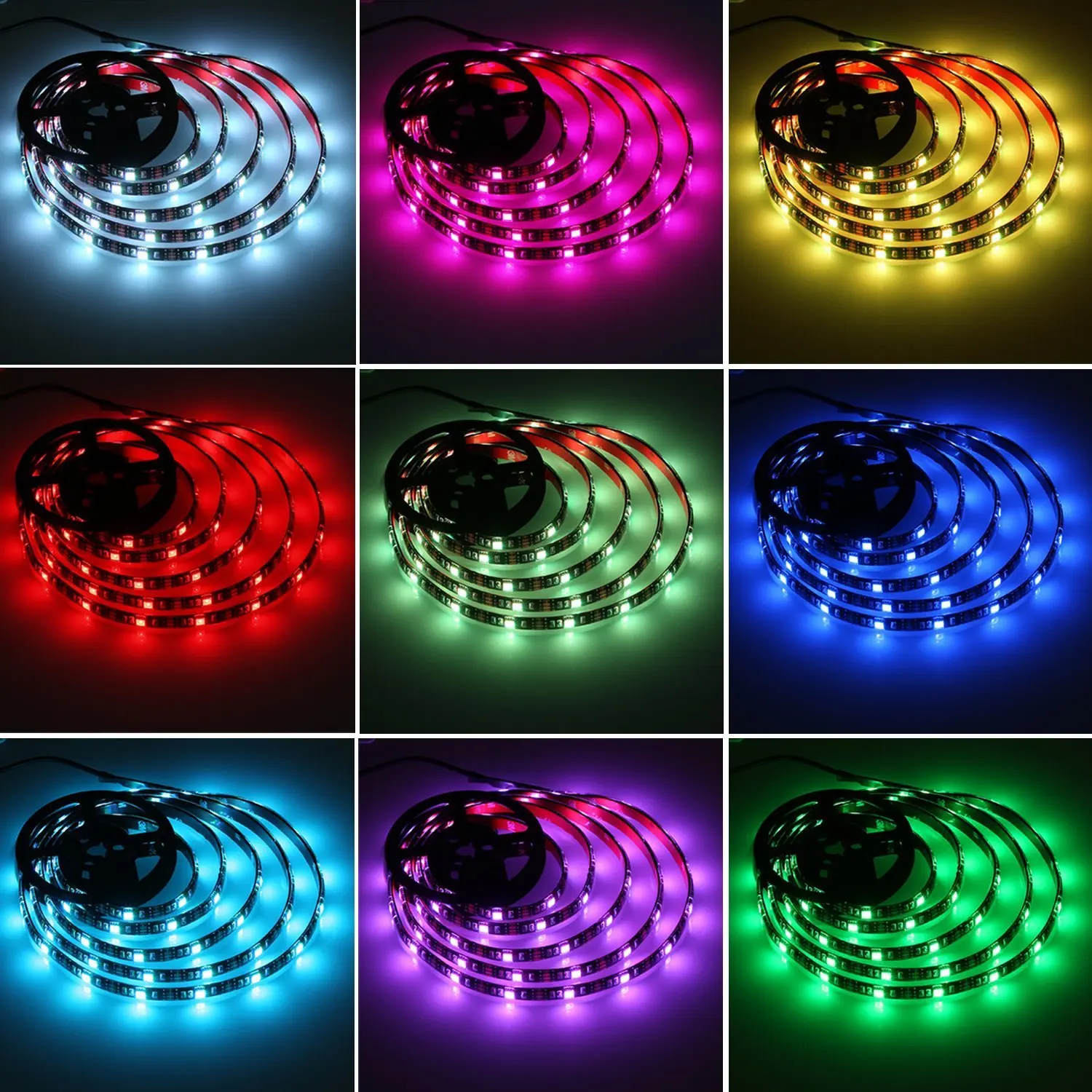 Bande lumineuse LED RGB 5050, Bluetooth, contrôle de musique intelligent avec 24 touches, rétro-éclairage TV pour décor de fête à domicile,