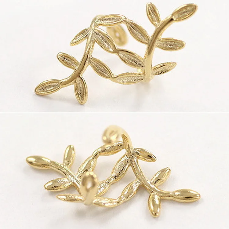 1PCS Simple Crystal Star Shape Zircon Ear Cuff For Women Charming Gold Color Leaf Clip on Earrings  Without Piercing Jewelry