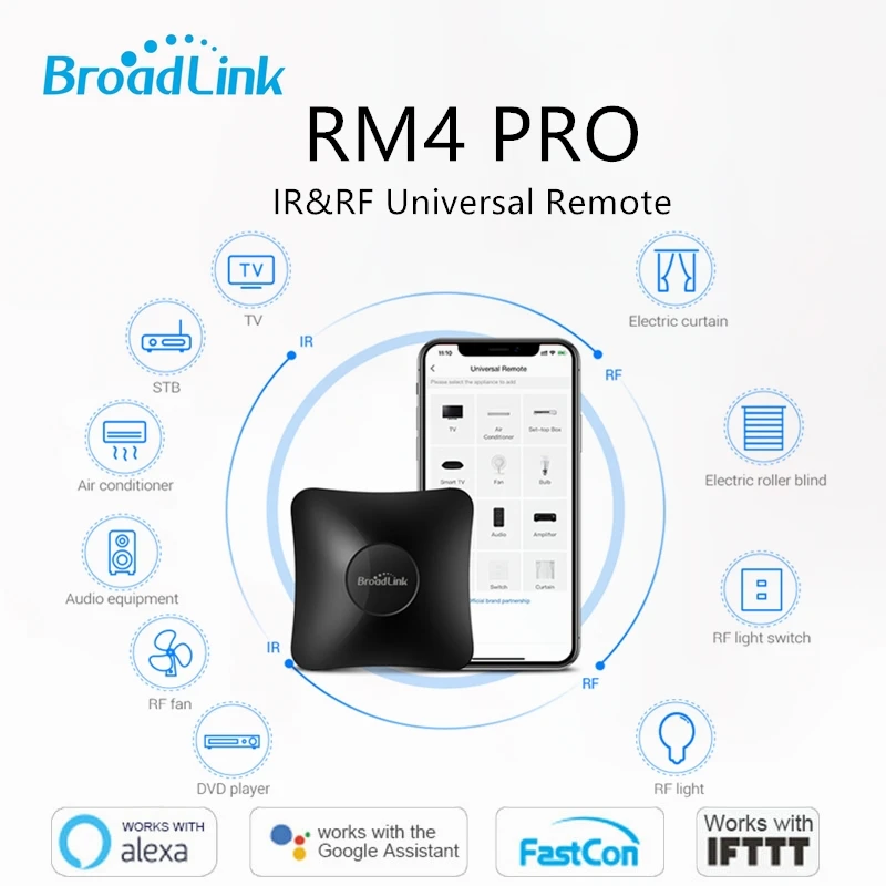 2020 BroadLink RM4 Pro Universal Remote Wifi IR RF Controller Smart Switch Alexa Google Home Voice Control inteligent Smart Life