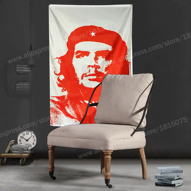 Che Guevara Cuba Flag Banner Polyester 90* 150cm Hang On The Wall 4 Grommets Custom Flag Indoor Decoration