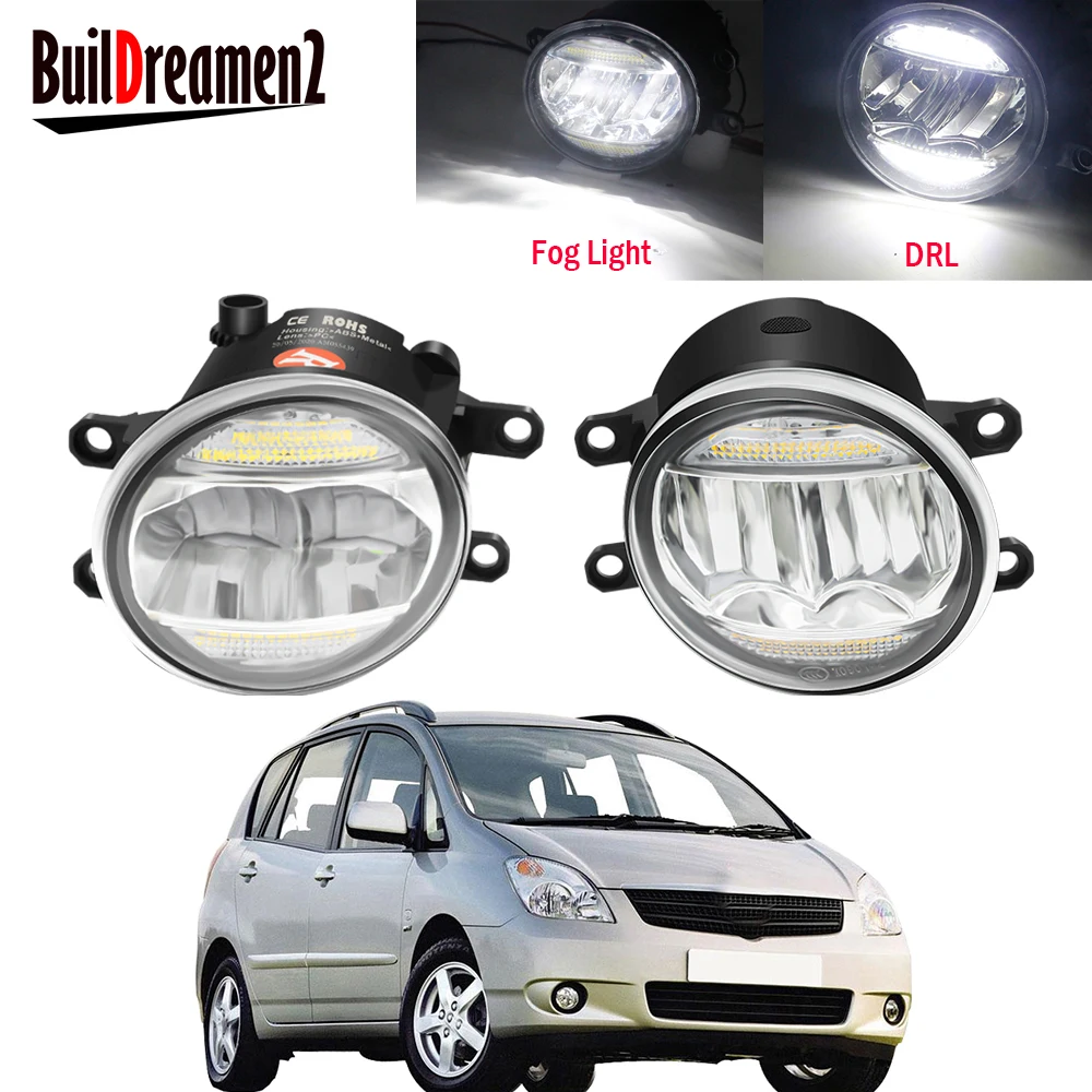 2 Pieces Car Right + Left LED Fog Light Assembly DRL Daytime Running Lamp 30W H11 12V For Toyota Corolla MPV 2004-2009