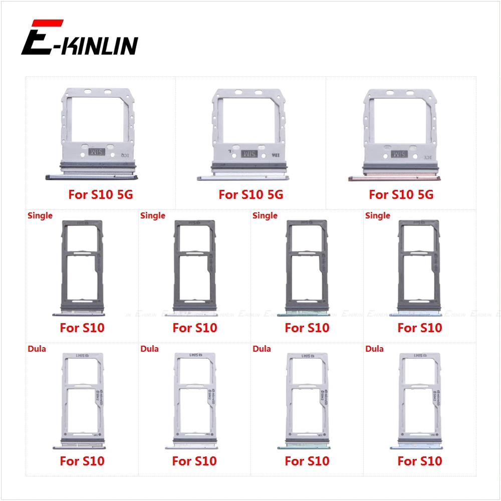 Sim Card Socket Slot Tray Reader Holder Connector Micro SD Adapter Container For Samsung Galaxy S10 5G G973 G977 Parts