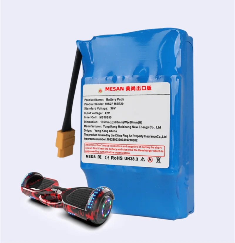 Full New Mesan Balance Car Battery 36V-42V 4400mAH DIY 18650 Self Carlectric Unicycle Swing Car Power Battery Pack