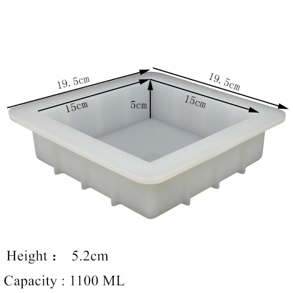 6 pollici grande cubo quadrato Rendering sapone stampi in Silicone fai da te Toast pagnotta sapone che fa stampo sapone fatto a mano artigianato fai