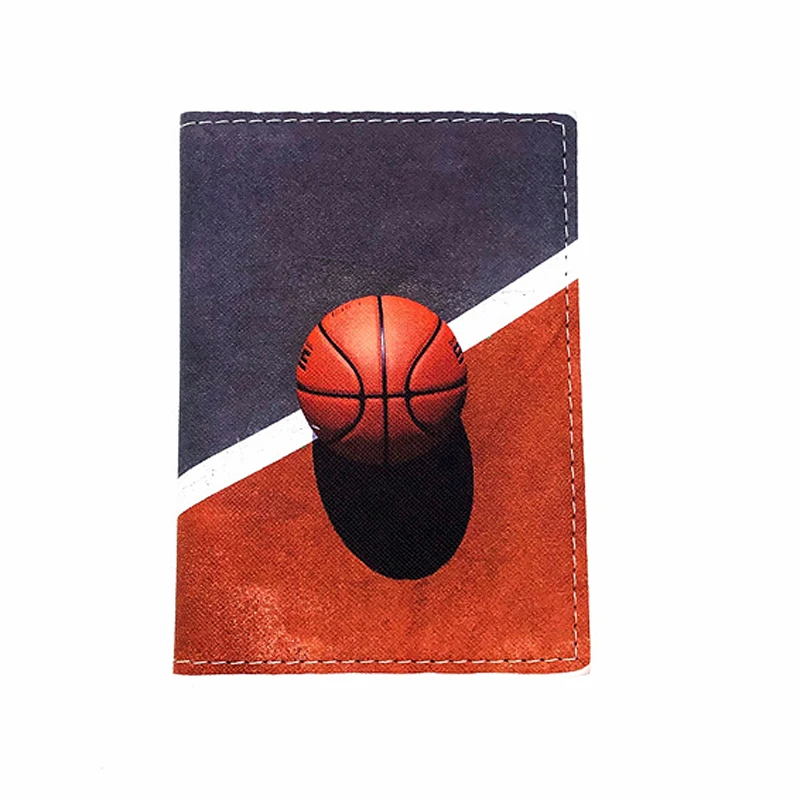 Capa para passaporte de couro pu, capa protetora esportiva para futebol, basquete, protetor de passaporte para viagem, carteira de banco de