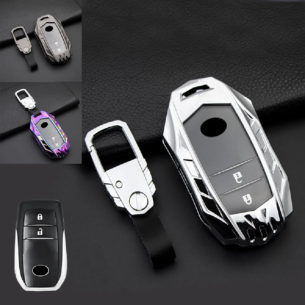 

Zinc Alloy Remote Start Car Key Case Cover Skin Protector Holder Auto Accessories For Toyota Hilux HIGHLANDER Camry RAV4 15- 20