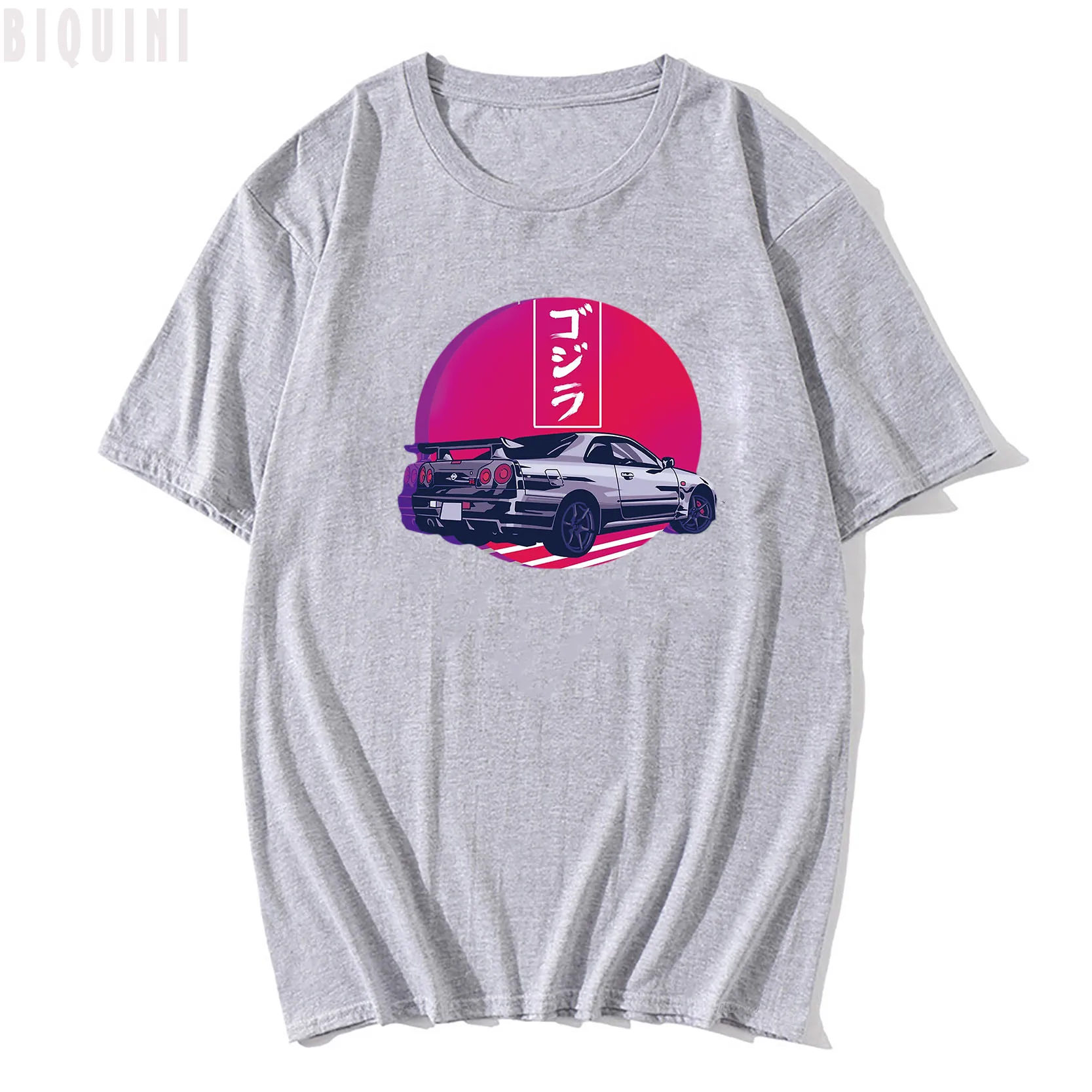 New JDM Evolution Skyline Car T Shirt Summer Men Short Sleeve Print 100% Cotton Casual Tops Harajuku Funny Lovers Boy Japan Tees