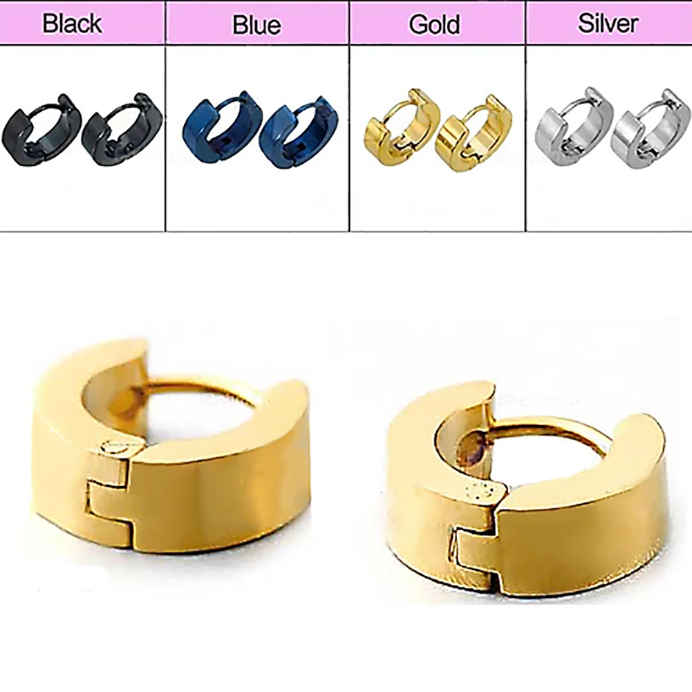 1 Pair Fashion Earrings Cool Men's Stainless Steel Huggie Hoop Earrings Casual Jewelry Hoop Earrings oorbellen серьги женские