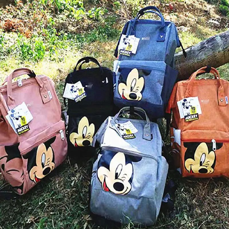 Disney Mickey Mouse Backpack Multi-function Large Capacity Backpack Diaper Bag Waterproof Men Women Shoulder Bag Travel Bag