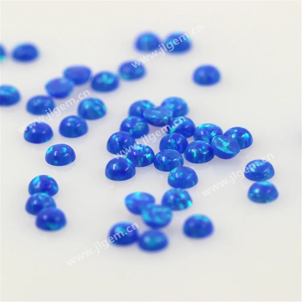 (50Pcs/Lot) 6MM Free Shipping Synthetic Dark Blue Cabochon Round Opal Beads For Jewelry Casting