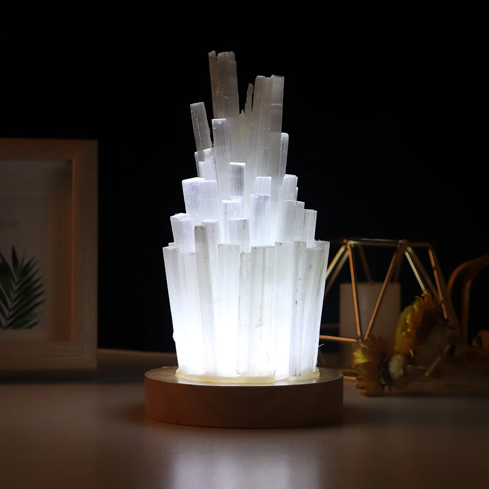 Natural Crystal Selenite Stone Healing Gemstones  Energy Jewelry  White Plaster Stone Mineral Home Bedroom Decorate
