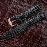 Bracelet de montre en cuir Texture lézard, boucle ardillon, pour femmes et hommes, 12mm 14mm 16mm 18mm 20mm 22mm 24mm 6