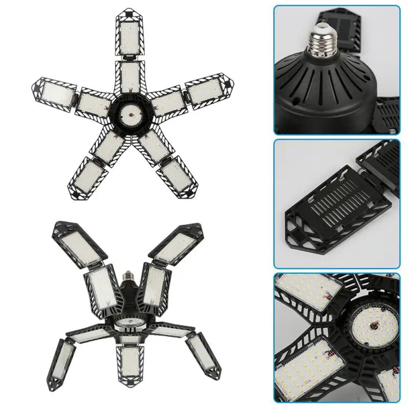 180W Deformable Industrial Lighting Folding Lamp Led Fan Garage Light Super Bright 18000LM Led High Bay Panel Lamp For Workshop