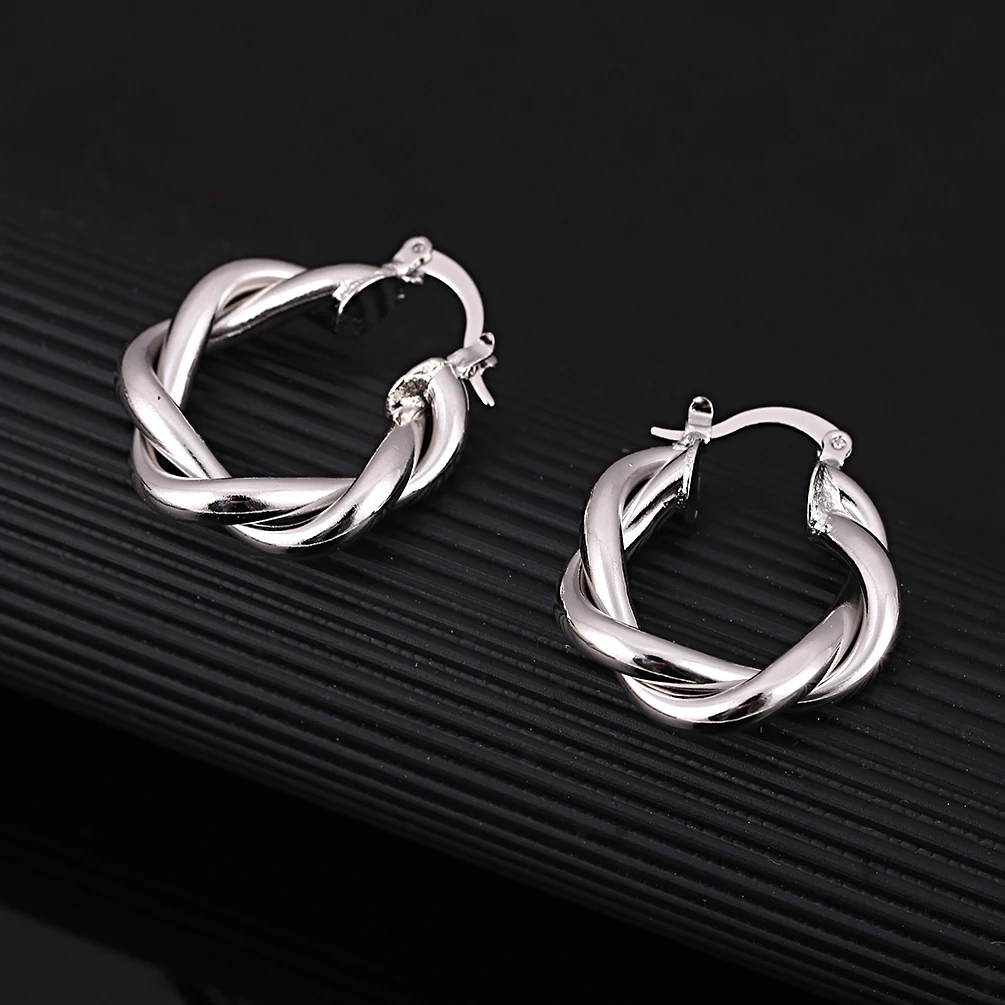 Dubai Gold Africa Twill Circle Round Hoop Earrings For Women Ear Buckle Indonesia Nigeria Congo Party Gifts Fashion Jewelry