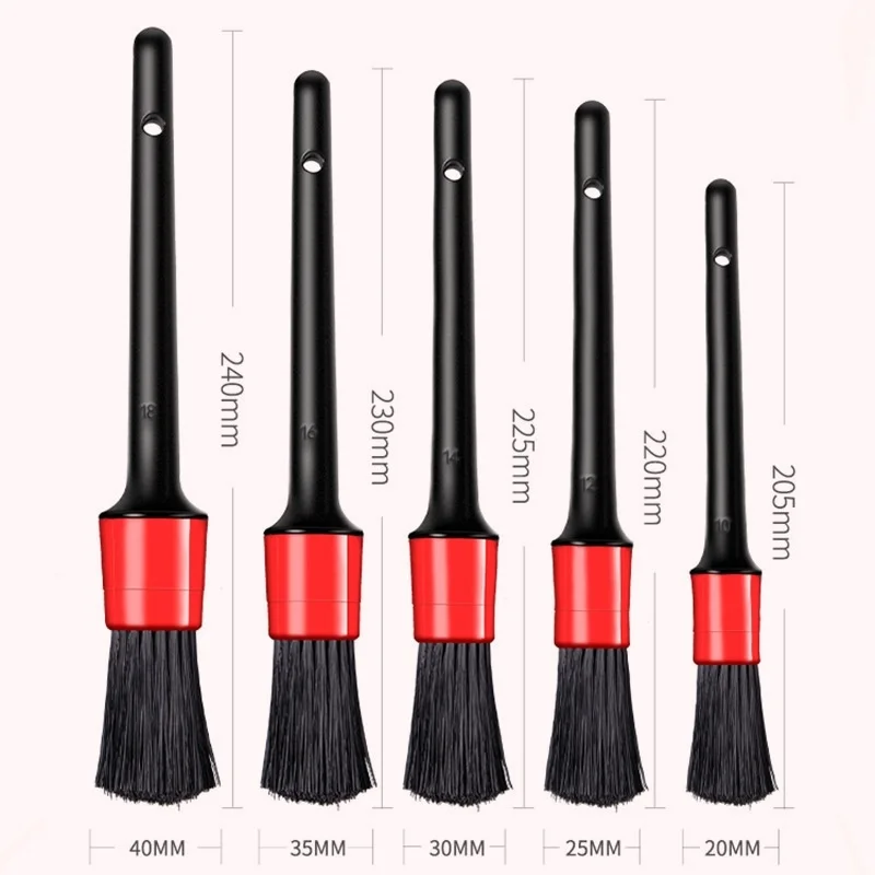 

5PCS Car Detailing Brushes Cleaning Brush Set for Cleaning Wheels Tire Interior Exterior Leather Air Vents Car Cleaning Kit Tool