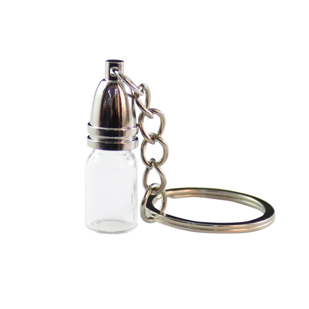 2PCS Glass Bottle Pendant Keychain Wish Secret Keep Small Bottle Key Chain Women Gift