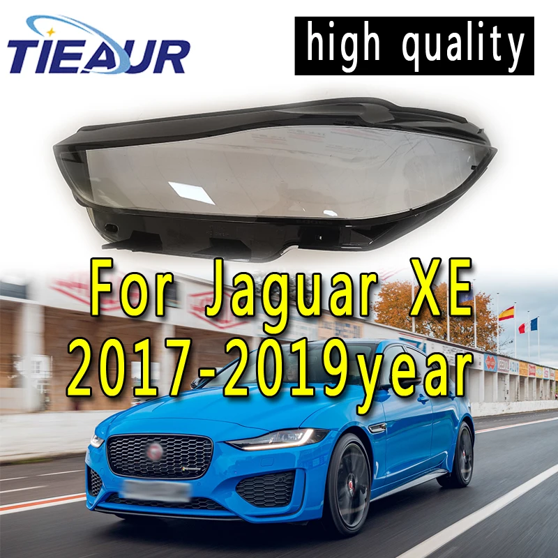 TIEAUR Car Headlight Lens Cover Replacement For Jaguar XE 2017 2018 2019 Transparent Lampshade Glass Shell Lens Glass Lamp cover