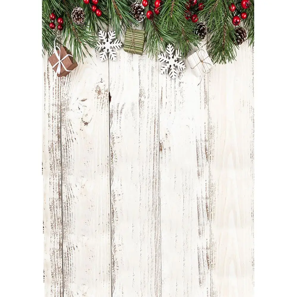 Wooden Board Fir Branches Vinyl Photo Backdrops for Christmas Photozone Photography Background for Children Baby Photo Studio