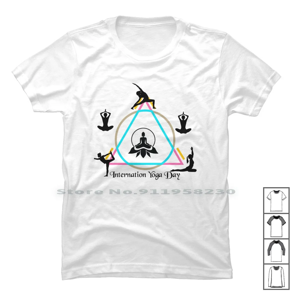 International Yoga Day T Shirt 100% Cotton International National Nation Intern Design Yoga Sign Deal Day