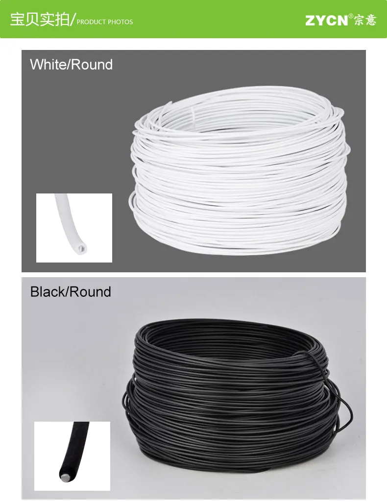 1 Rolle Kunststoffbeschichtete Eisendraht-Drehbinder, Kabel-Organizer, Pflanzenreben, Linienmanagement, 0,55/0,75 mm, rund/flach, gefärbt – Detail 7
