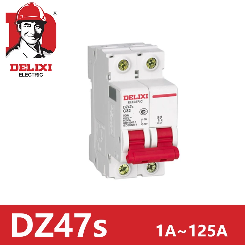 

2P RCBO RCD Circuit Breaker Air switch DZ47S DELIXI MCB 2Pole "C" Curvers 1A 3A 6A 10A 16A 20A 25A 32A 40A 63A 100A 125A