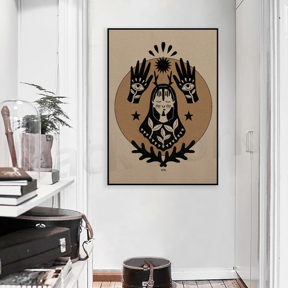 Ritual, magic, occult, witchcraft, illustration vintage poster wall art print home decor