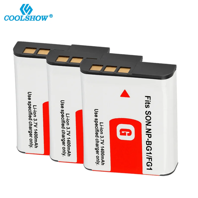 NP-BG1 NP BG1 FG1แบตเตอรี่สำหรับ Sony DSC-H50 DSC-H55 DSC-H3 DSC-H7 DSC-H9 H10 H20 W100 WX1แบตเตอรี่กล้อง NPBG1 NPFG1 1400Mah