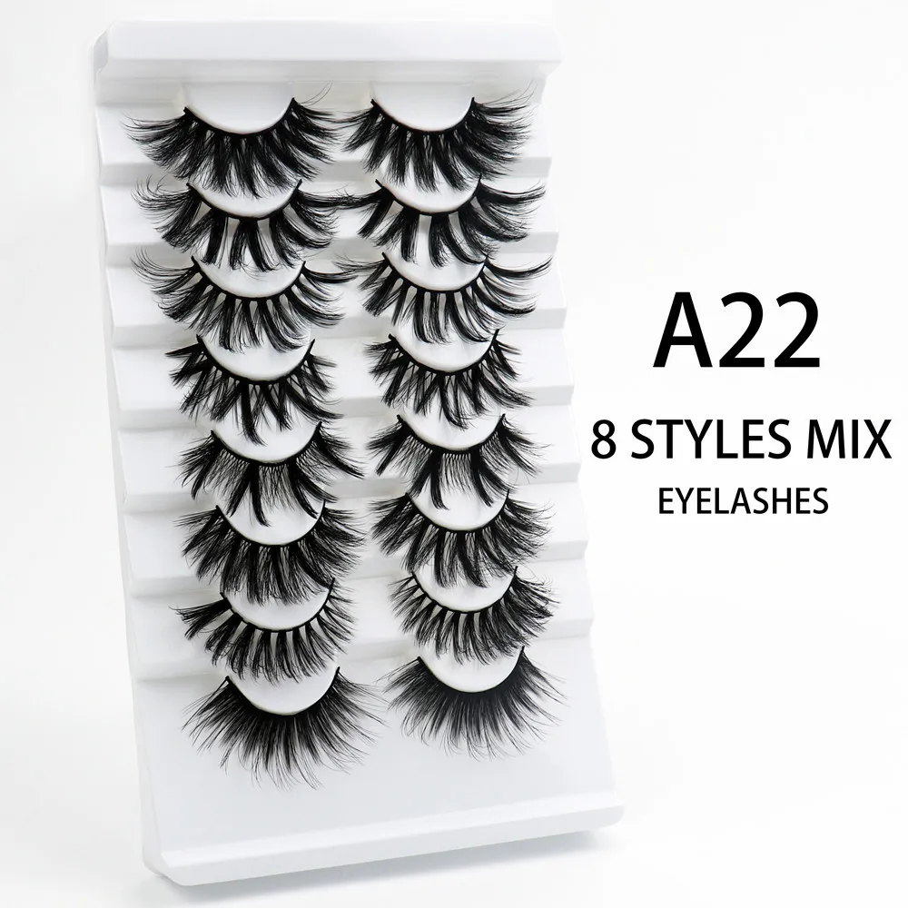 IEEYEEY-pestañas postizas 3D de visón, extensiones de pestañas naturales, suaves y largas, maquillaje, 5/8 pares