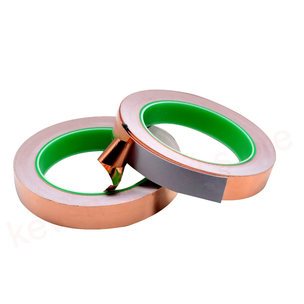 20M 3mm 4mm 6mm 9mm 15mm 17mm Double guide copper foil tape Pure copper Conductive adhesive tape Shield tape Single side glue