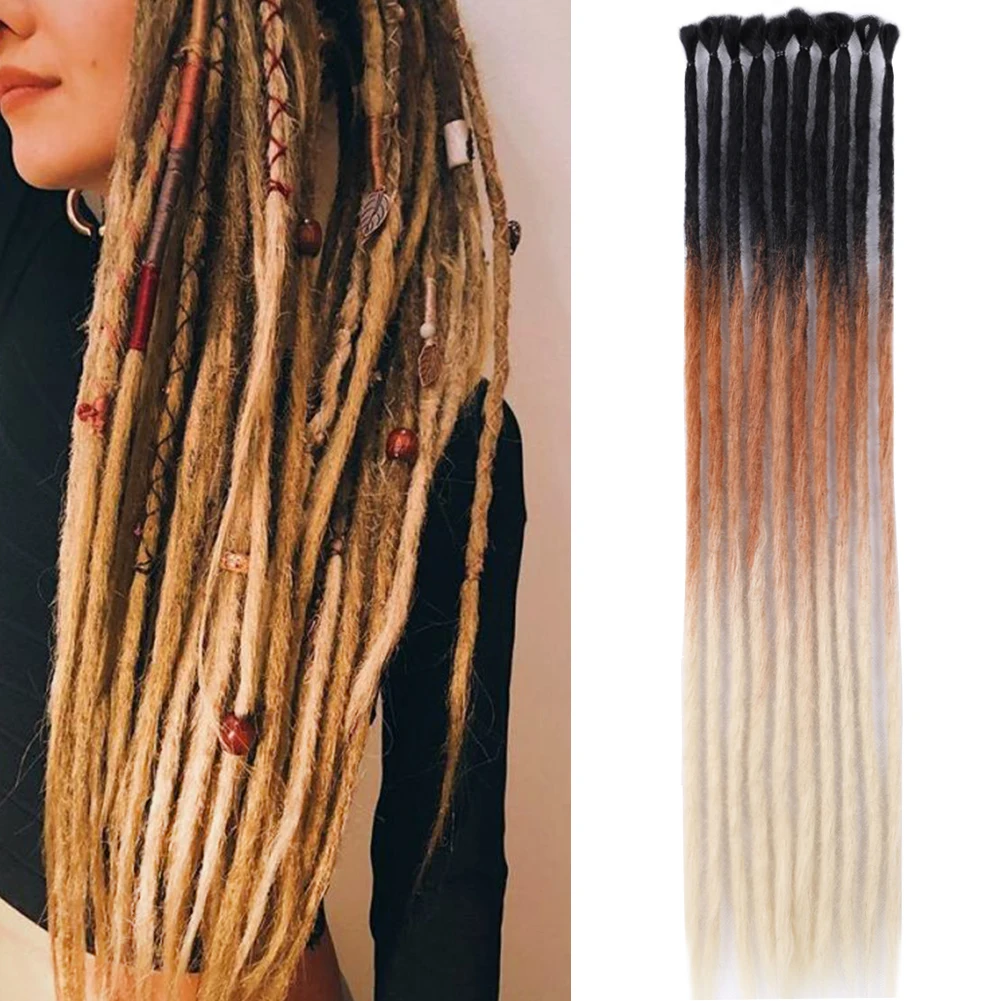 Sonho como-Dreadlocks sintéticos para mulheres, extensões naturais do cabelo, tranças do cabelo do crochê, 20"