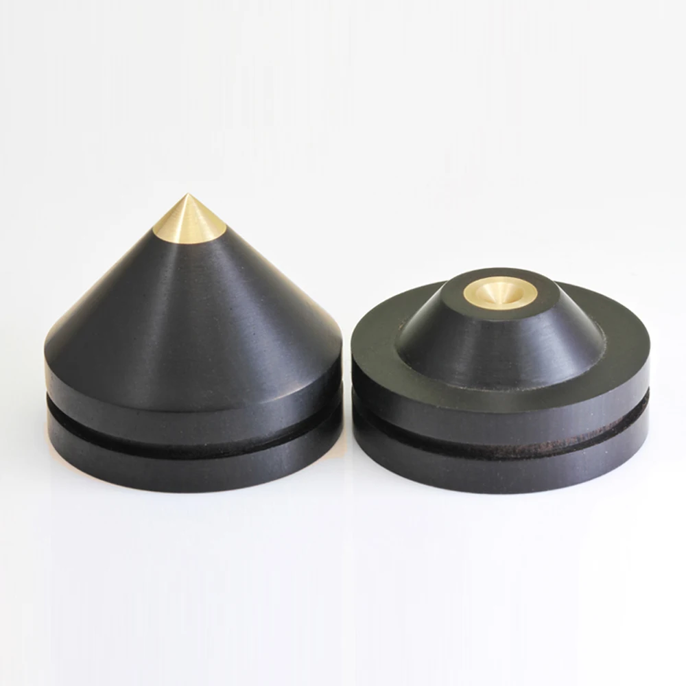 

SP0008 4Pcs 33mm*27mm Ebony Wood Spike Base DIY Vibration Isolation Cone Disc Hifi Amp