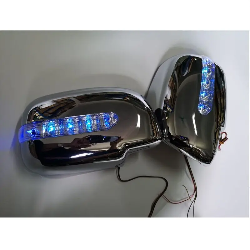 CITYCARAUTO Rear Mirror Cover Car Chormed Moulding Style With Led Lights Fit For Hilux Vigo Side Mirror Cover 2005-2011