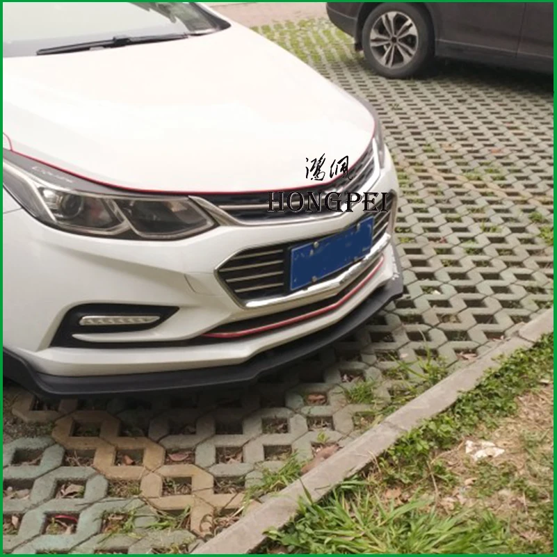 For Chevrolet Cruze 2016 2017 Front Bumper Lip Lower Bumper Diffuser Protector Plate Spoiler Body Kit Cover Trim Car Styling