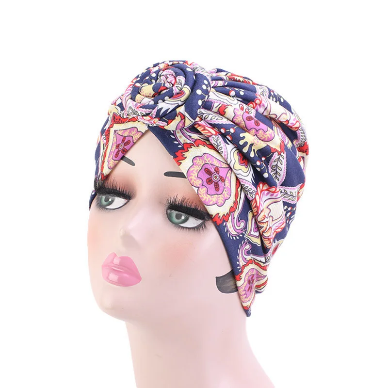 Afrikanische Druck Turban Hut für Frauen Scrunchies Knoten Headwrap Stretch Bandanas Party Headwear Damen Kopftuch Haar Zubehör – Detail 25