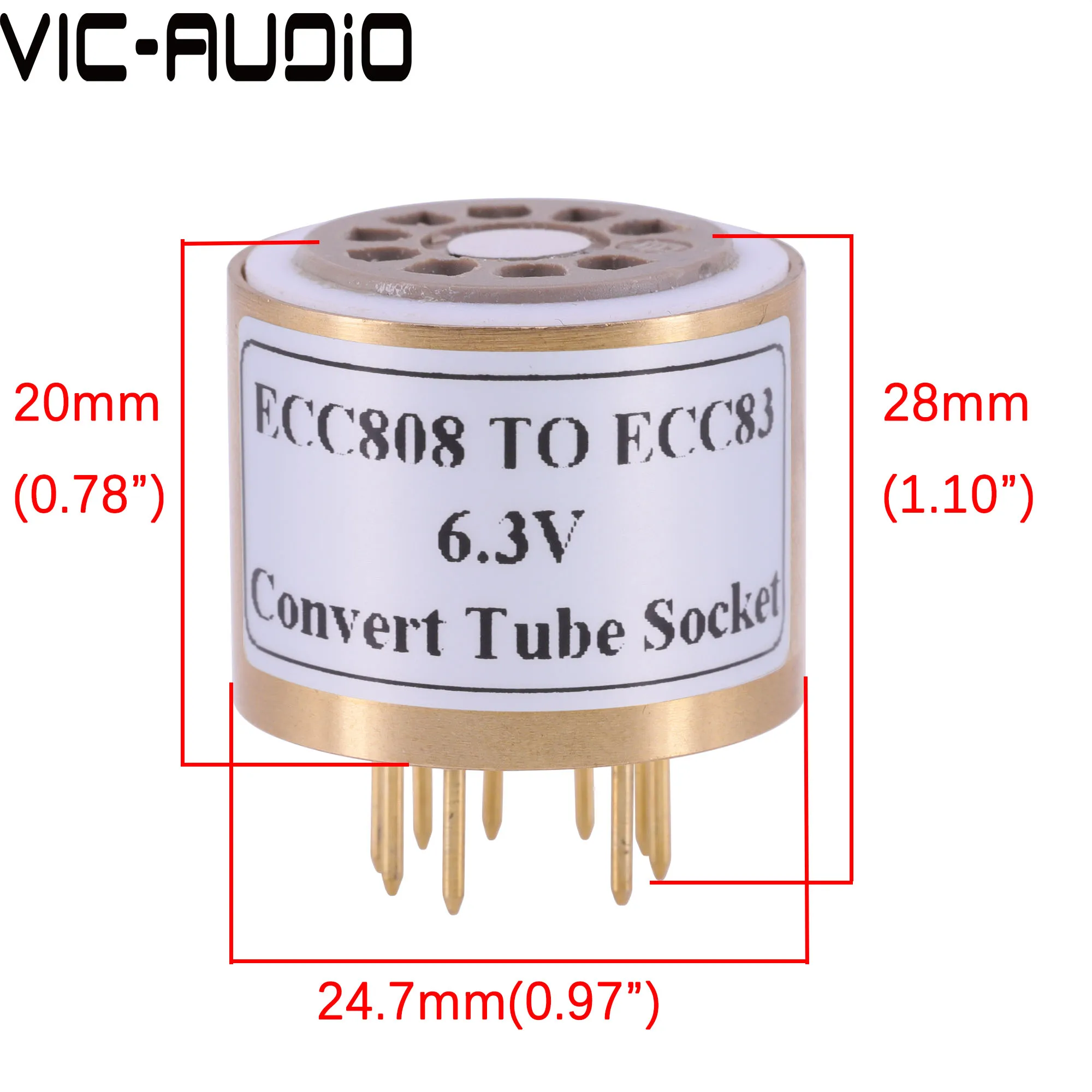 1PC ECC808 ECC83 ECC82 12AX7 12AU7 12AT7 6.3V หลอดสูญญากาศเครื่องขยายเสียงวินเทจ DIY HIFI Audio หลอดสูญญากาศอะแดปเตอร์เต้าเสียบ converter